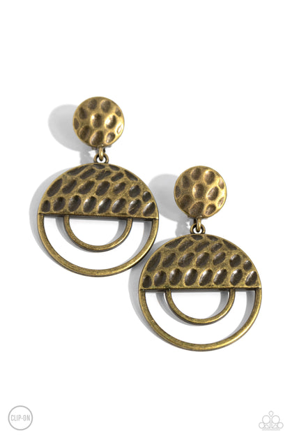 Southern Souvenir - brass - Paparazzi CLIP ON earrings