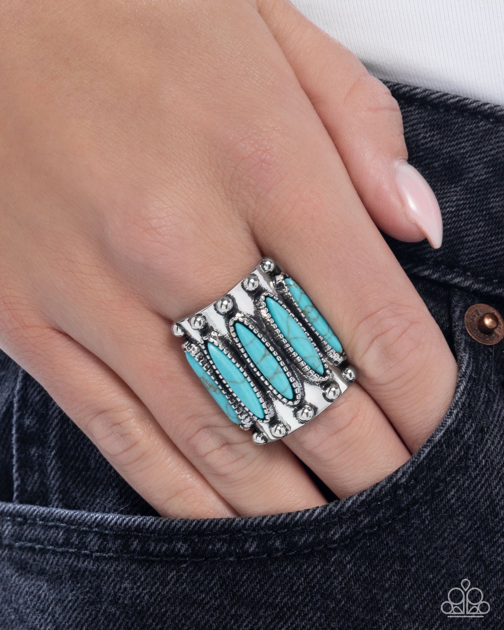 Southern Symmetry - blue - Paparazzi ring