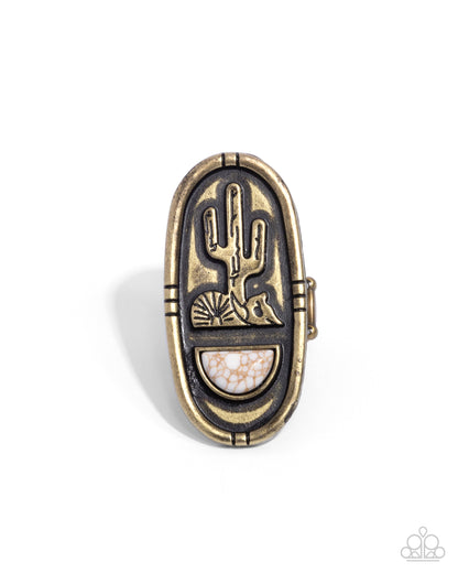 Southwestern Sketch - brass - Paparazzi ring