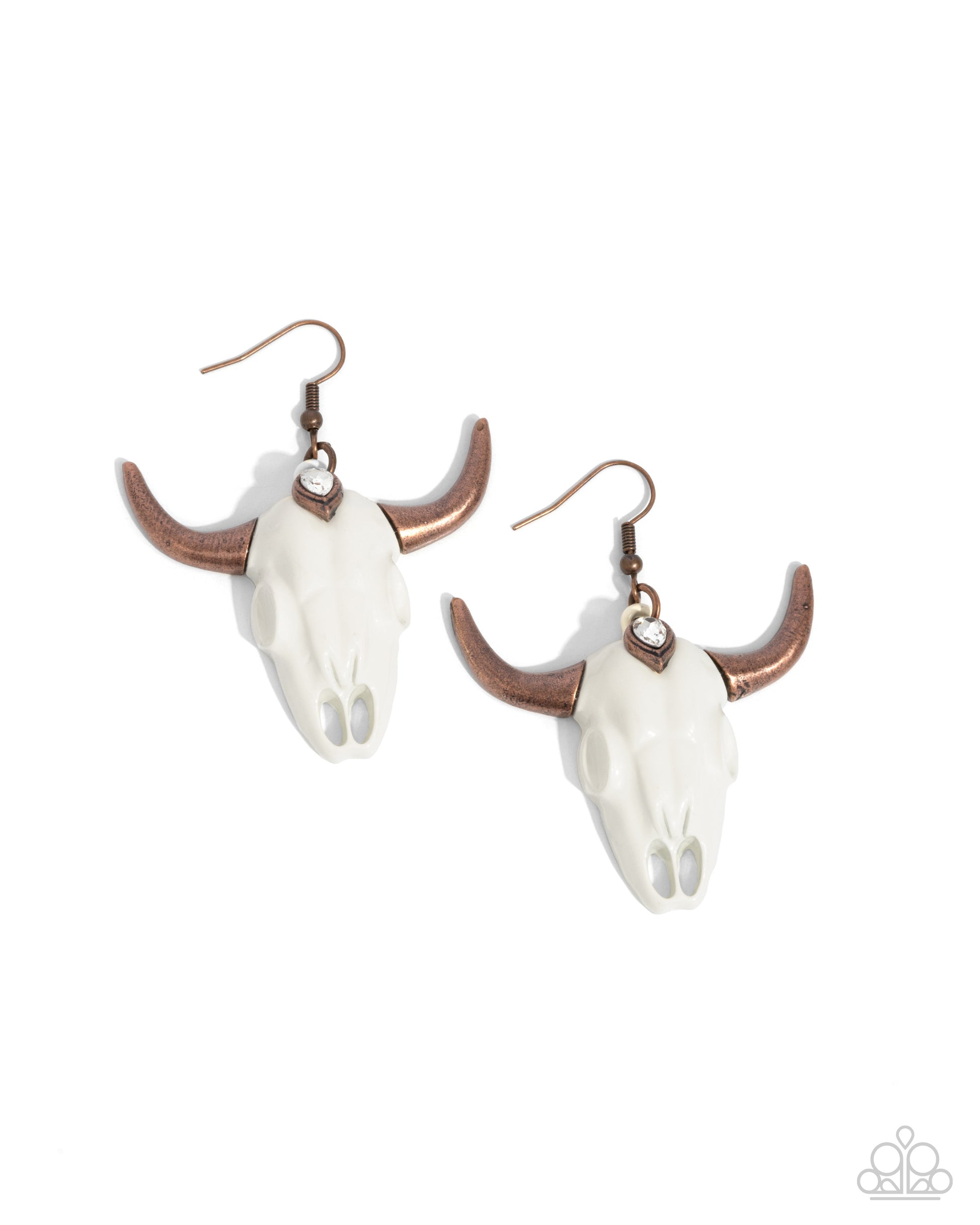 Southwestern Skull - copper - Paparazzi earrings