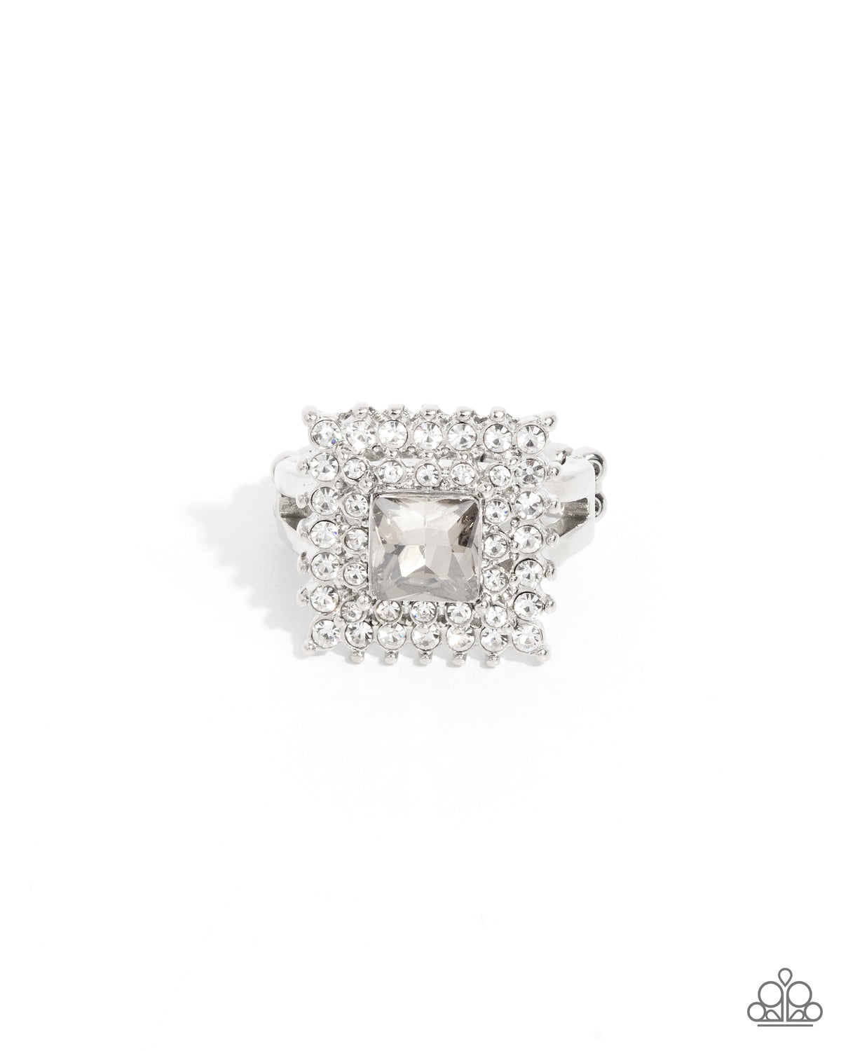 Square Sovereign Rings Sovereign Square - silver - Paparazzi ring – JewelryBlingThing