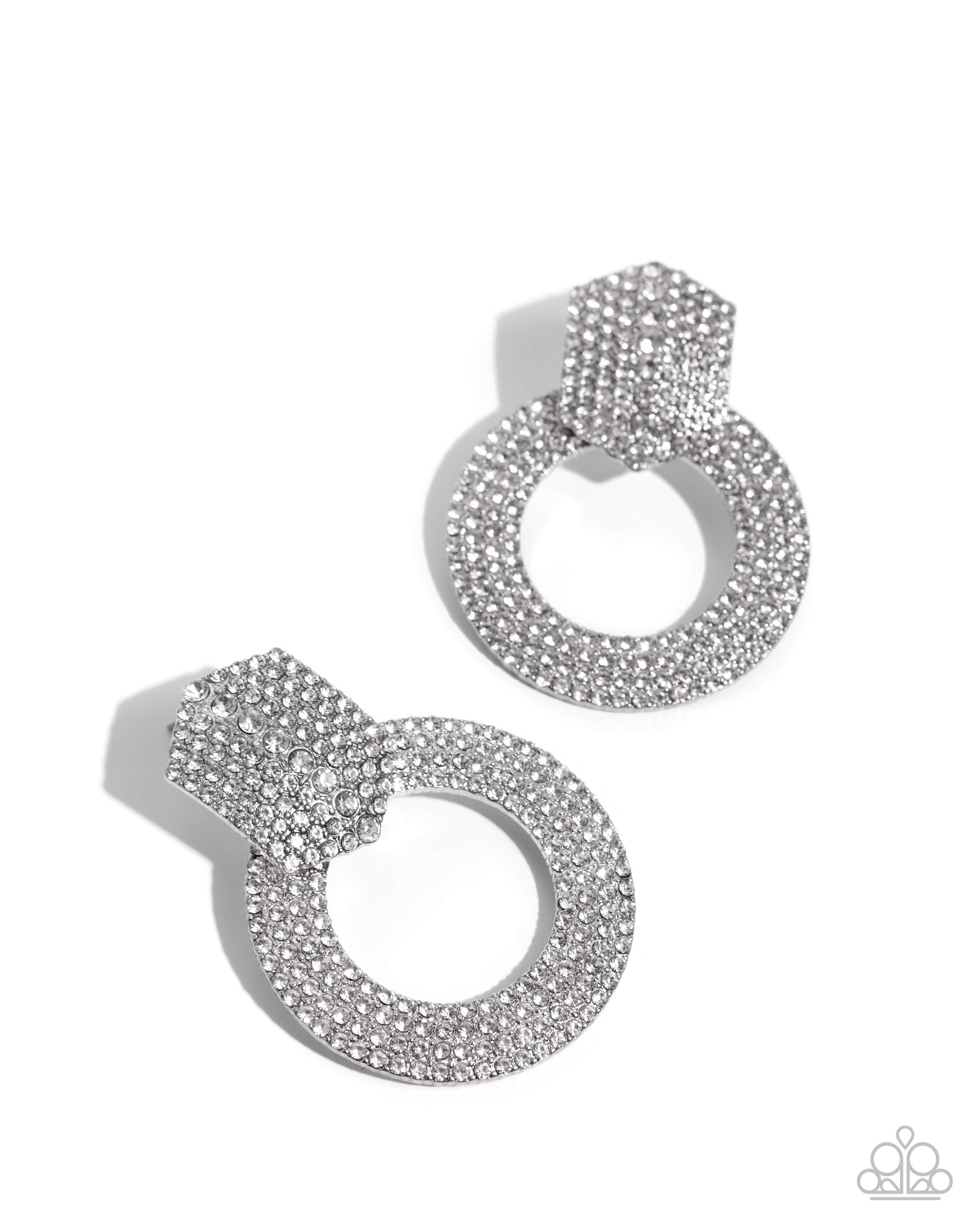 Sparkly Safeguard - white - Paparazzi earrings