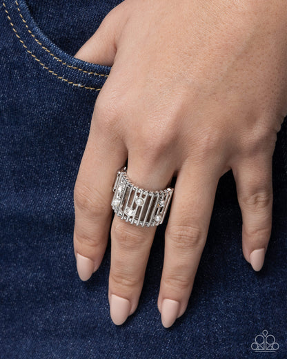 Sparkly Serenade - white - Paparazzi ring