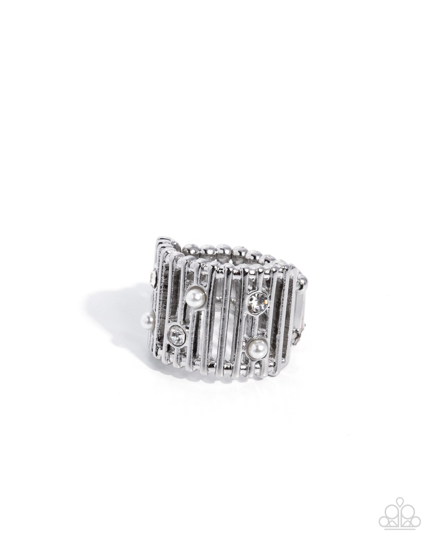 Sparkly Serenade - white - Paparazzi ring