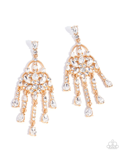 Sparkly Shimmy - gold - Paparazzi earrings