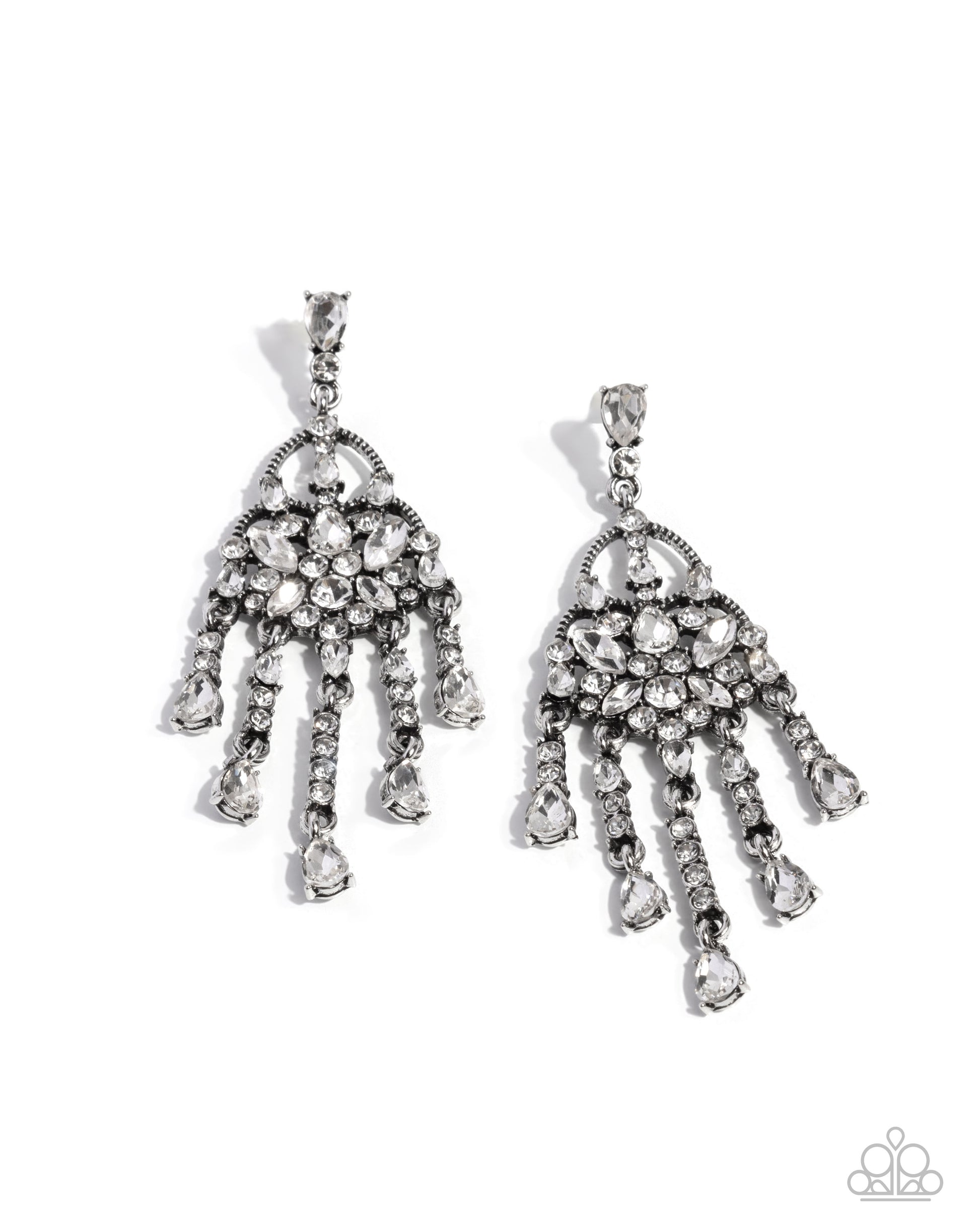 Sparkly Shimmy - white - Paparazzi earrings