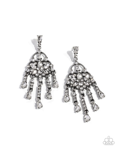 Sparkly Shimmy - white - Paparazzi earrings