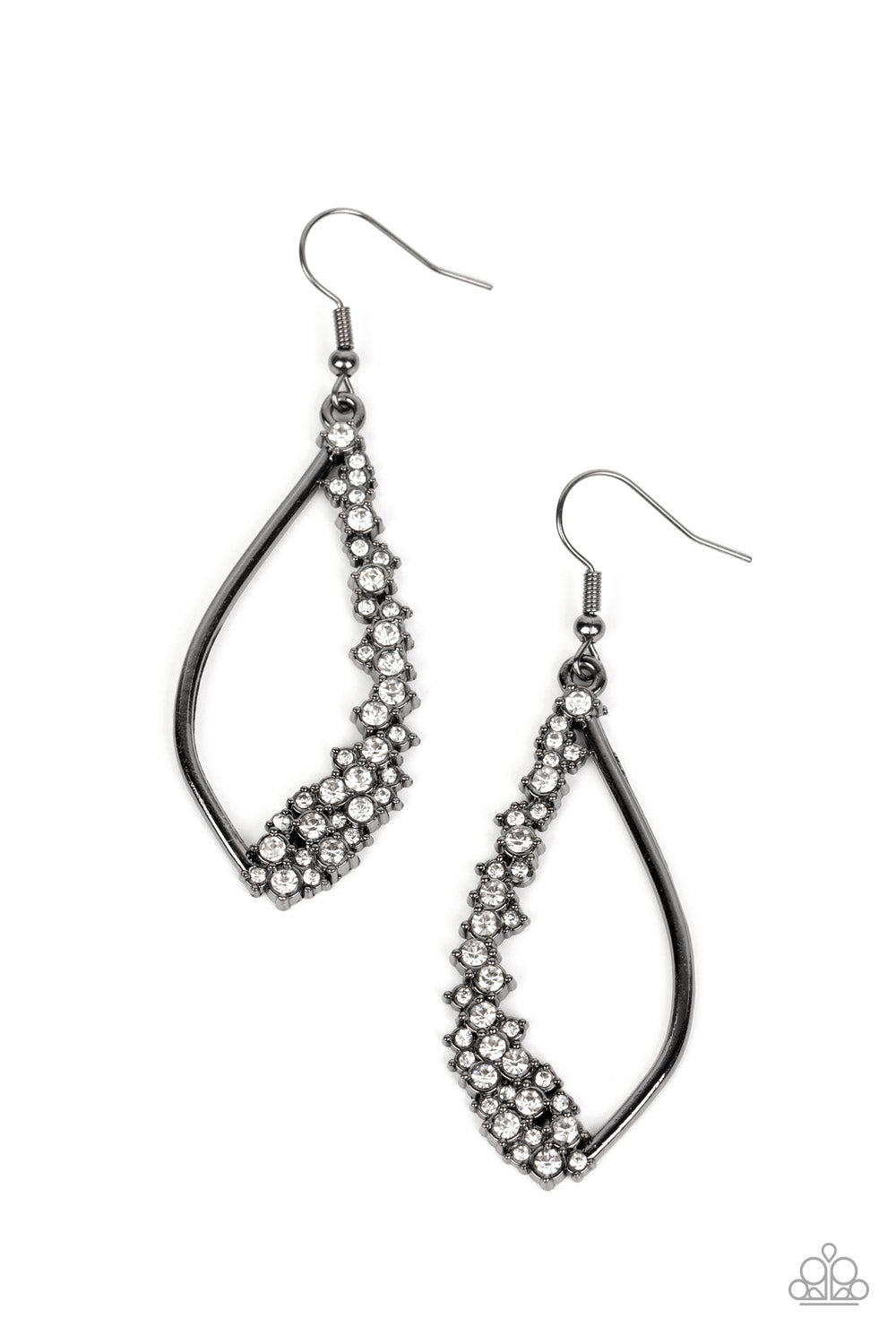 Sparkly Side Effects - black - Paparazzi earrings