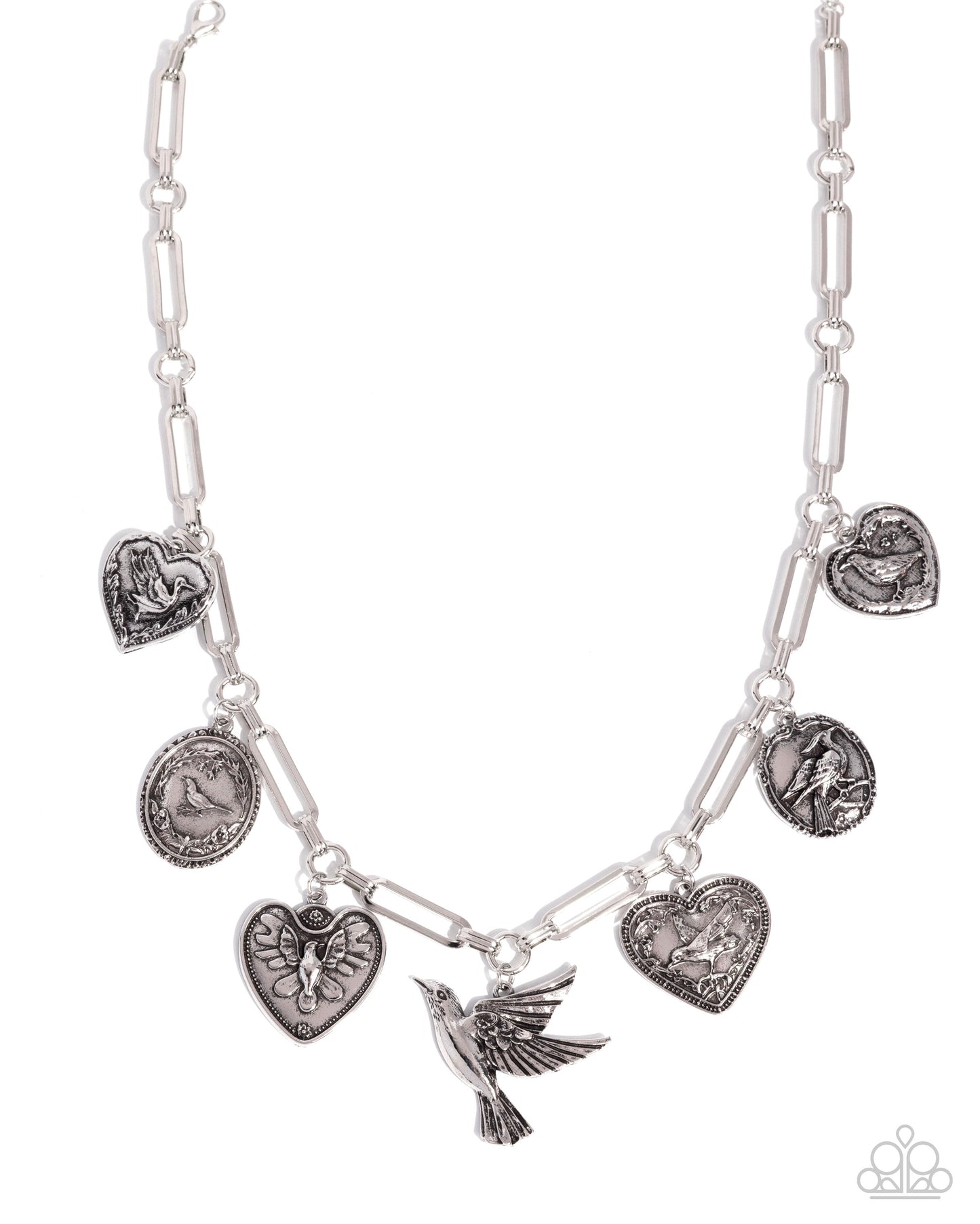 Sparrow Social - silver - Paparazzi necklace