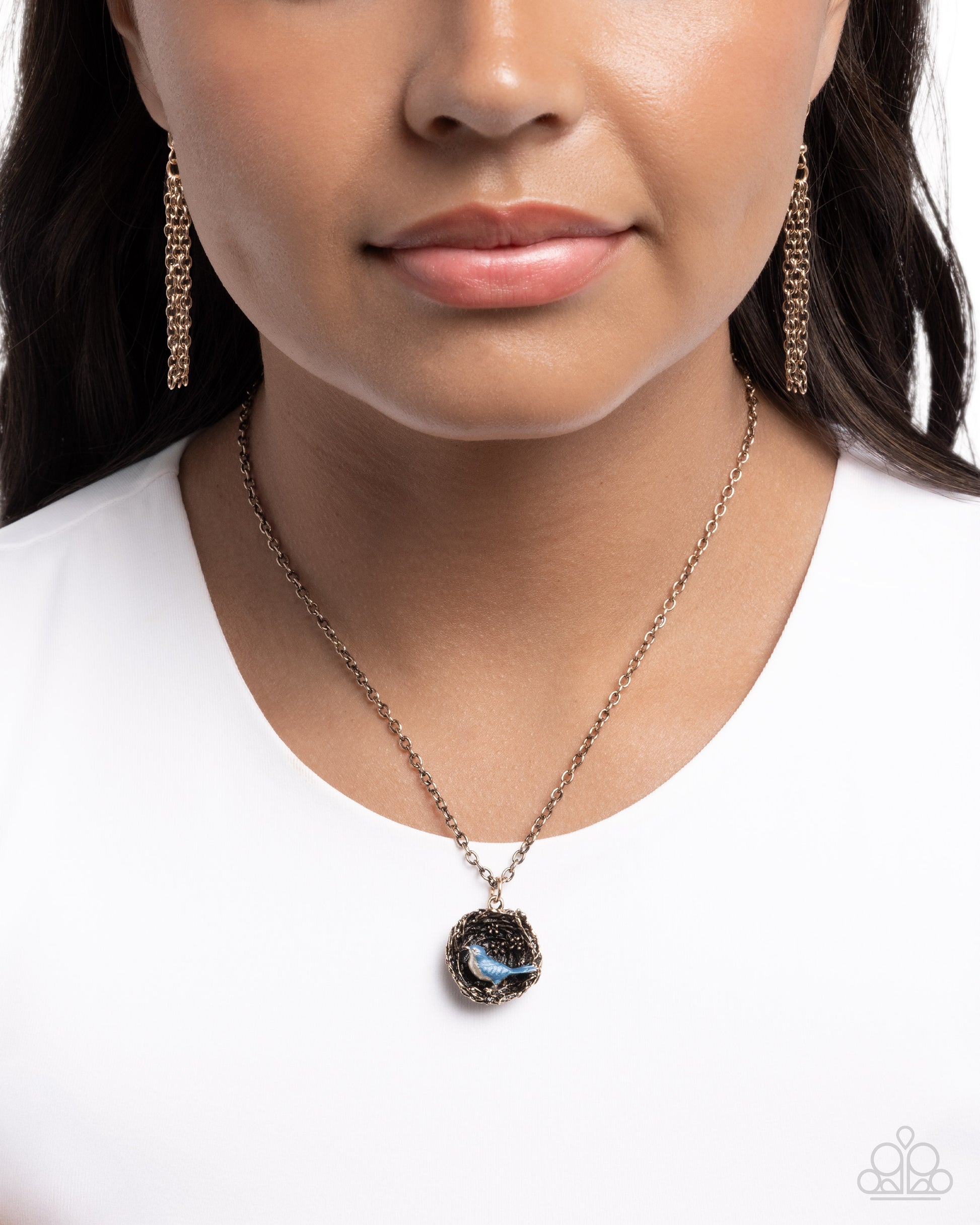 Sparrow Summer - blue - Paparazzi necklace