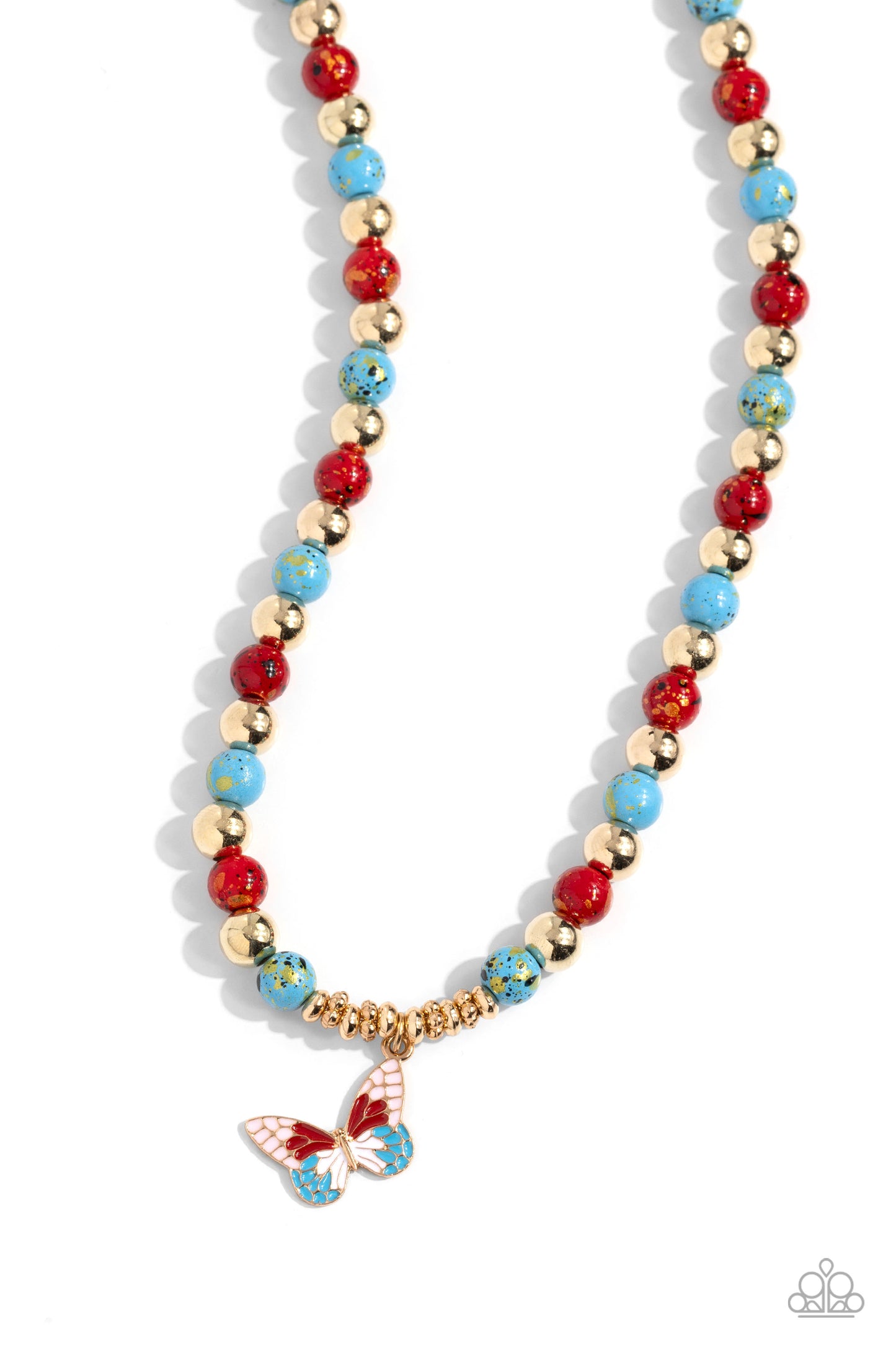 Speckled Story - red - Paparazzi necklace
