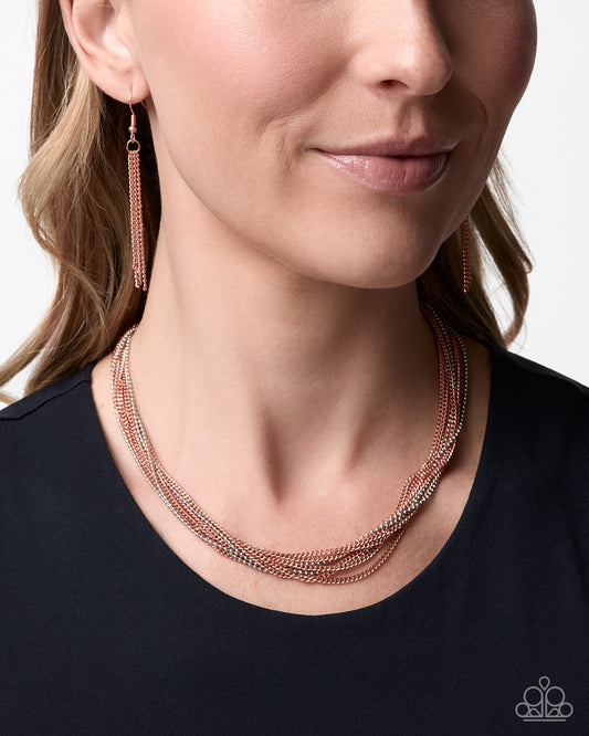Speculative Strands - copper - Paparazzi necklace