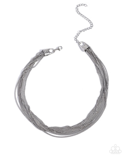Speculative Strands - silver - Paparazzi necklace