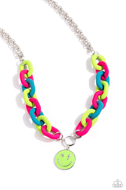 Speed SMILE - green - Paparazzi necklace