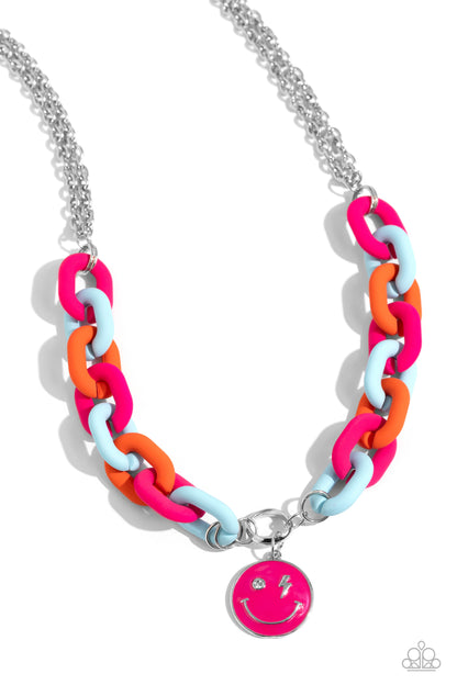 Speed SMILE - pink - Paparazzi necklace