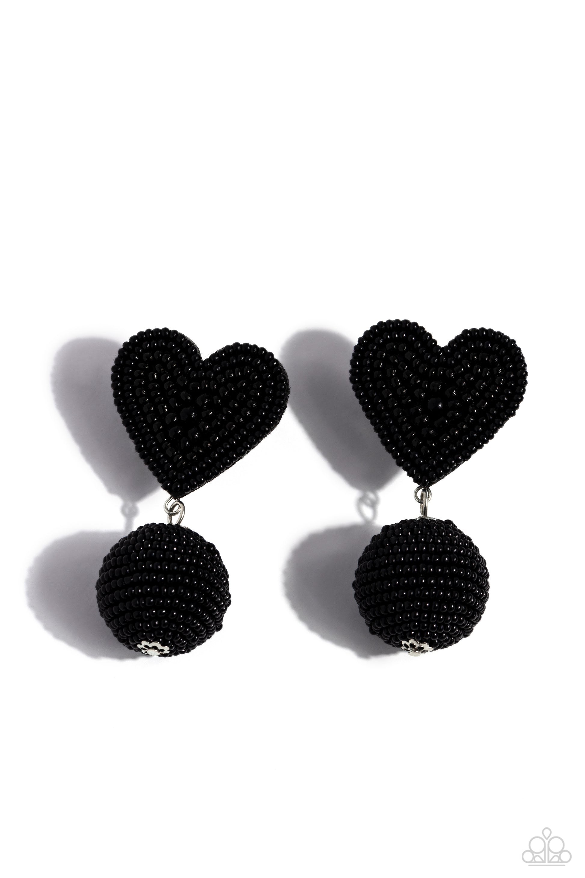 Spherical Sweethearts - black - Paparazzi earrings