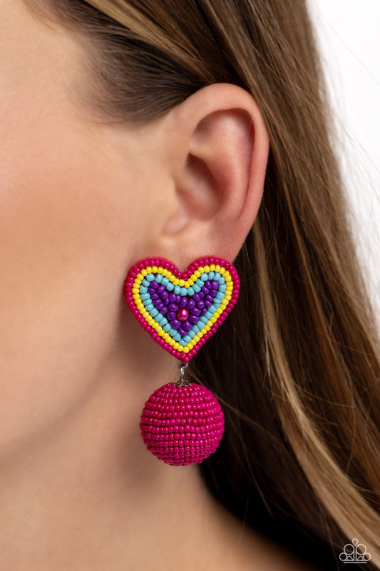 Spherical Sweethearts - multi - Paparazzi earrings