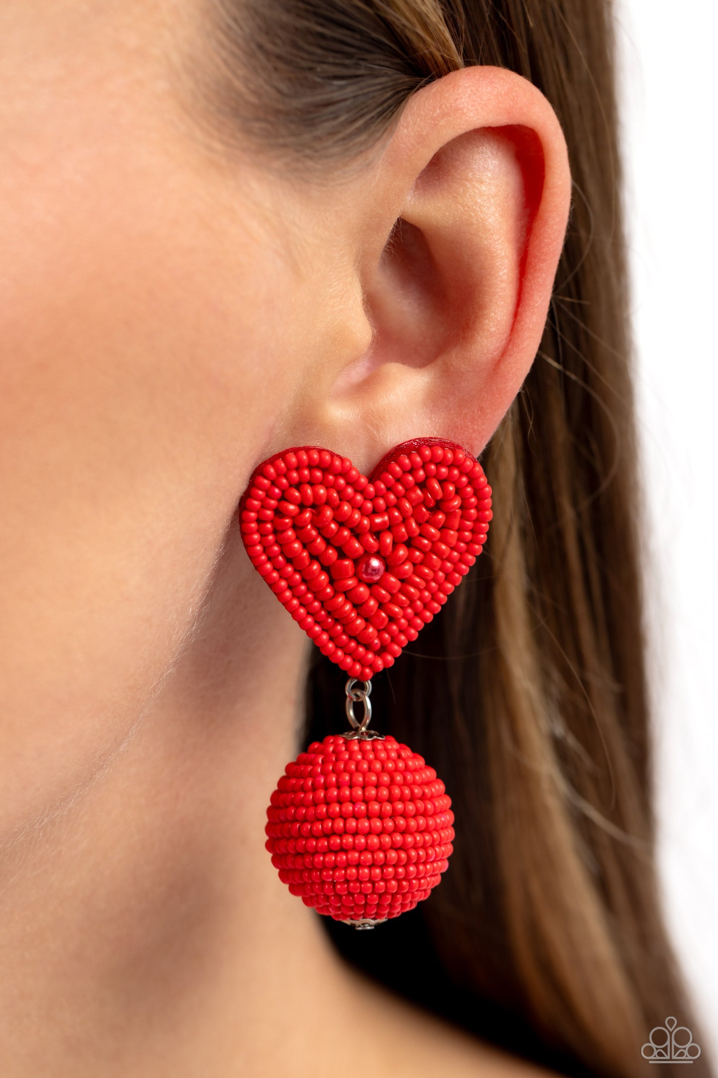 Spherical Sweethearts - red - Paparazzi earrings