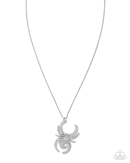Spider Story - white - Paparazzi necklace
