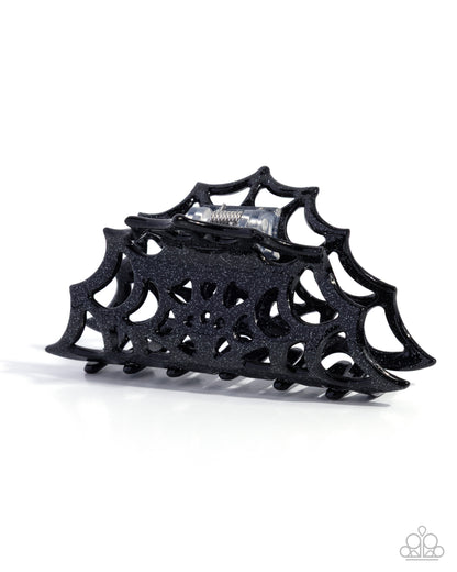 Spiderweb Season - black - Paparazzi hair clip