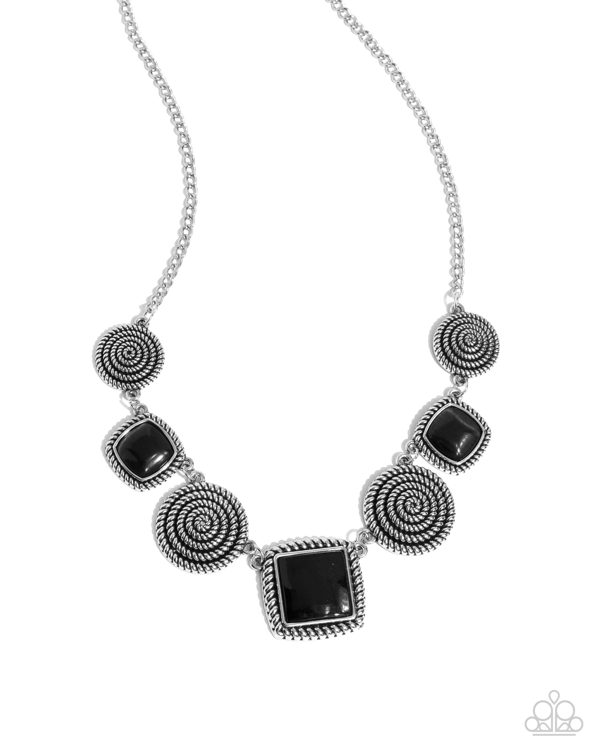 Spiral Sass - black - Paparazzi necklace