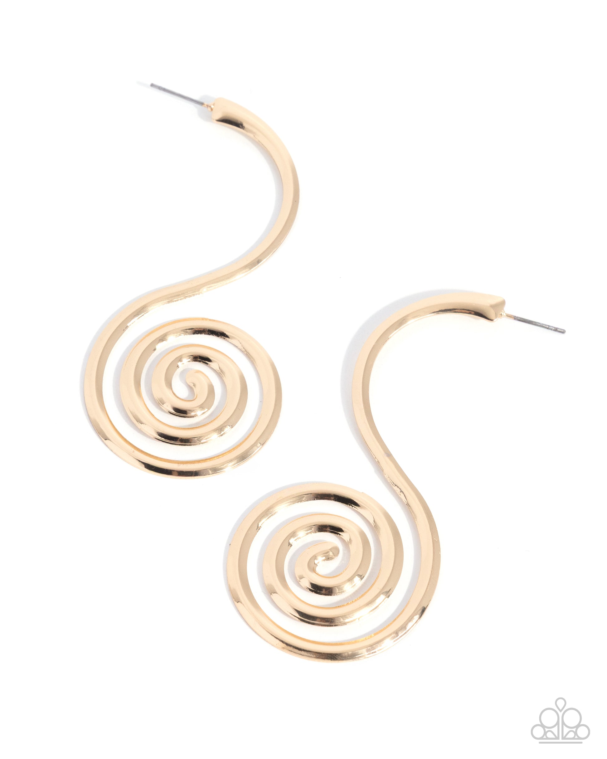 Spiral Showcase - gold - Paparazzi earrings