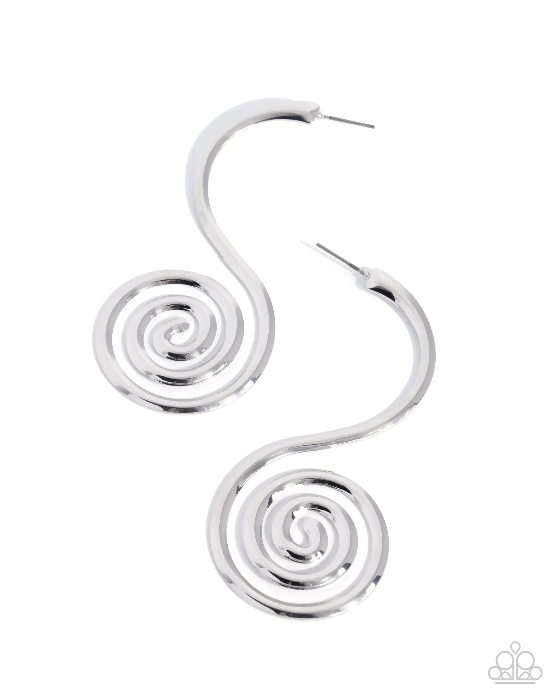 Spiral Showcase - silver - Paparazzi earrings