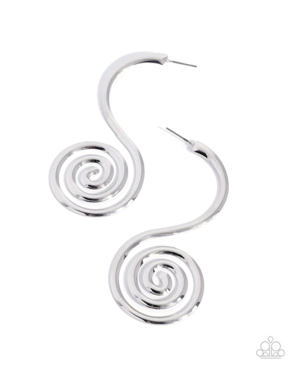 Spiral Showcase - silver - Paparazzi earrings