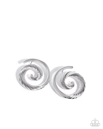 Spiral Silhouette - silver - Paparazzi earrings