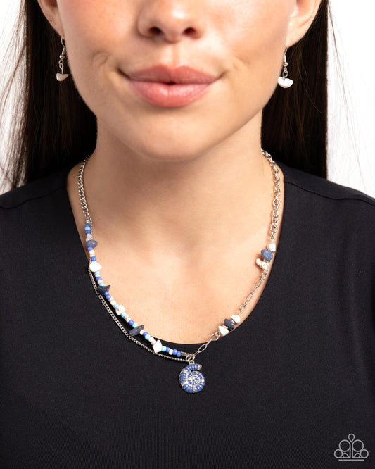 Spiraling Seafloor - blue - Paparazzi necklace