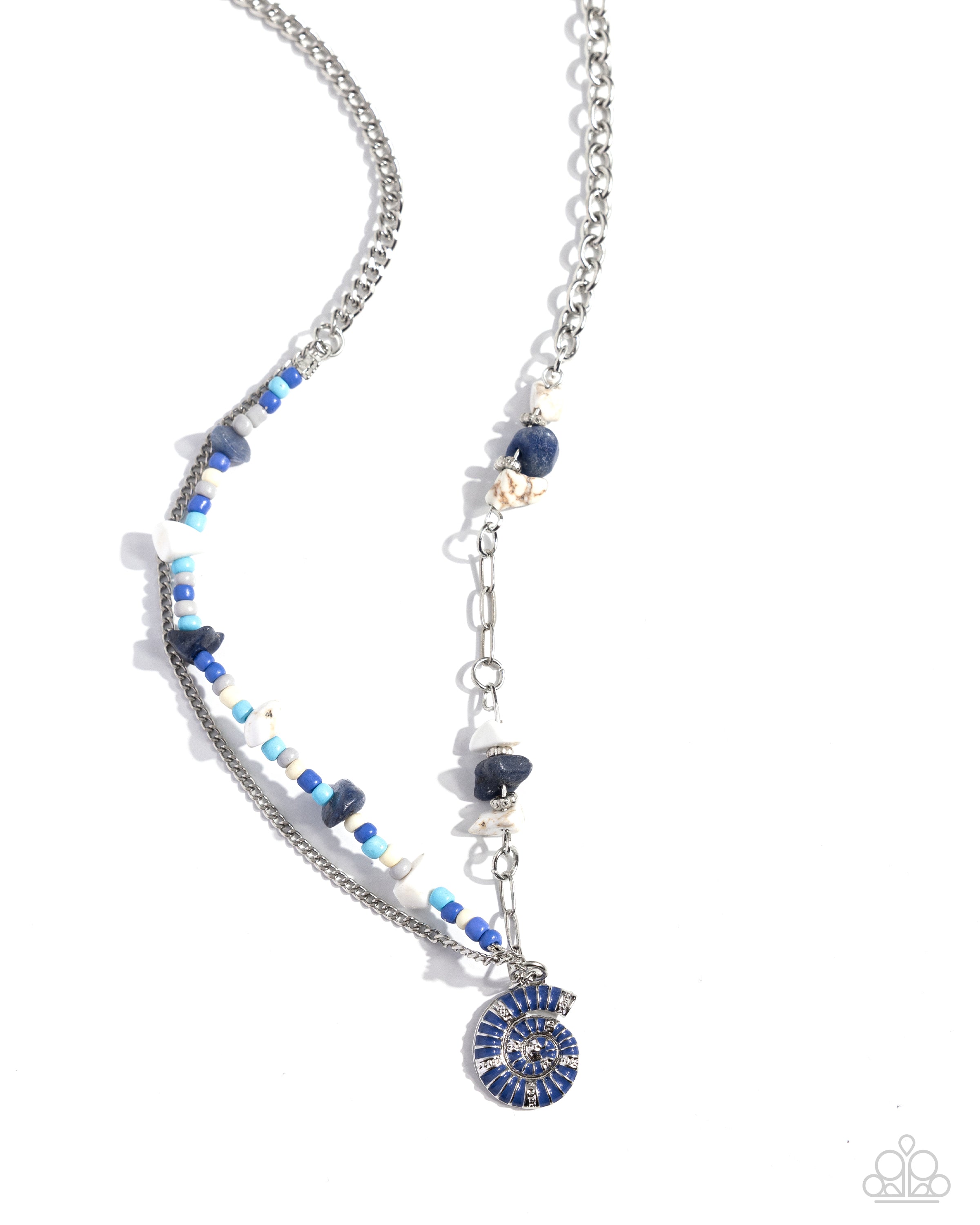 Spiraling Seafloor - blue - Paparazzi necklace – JewelryBlingThing