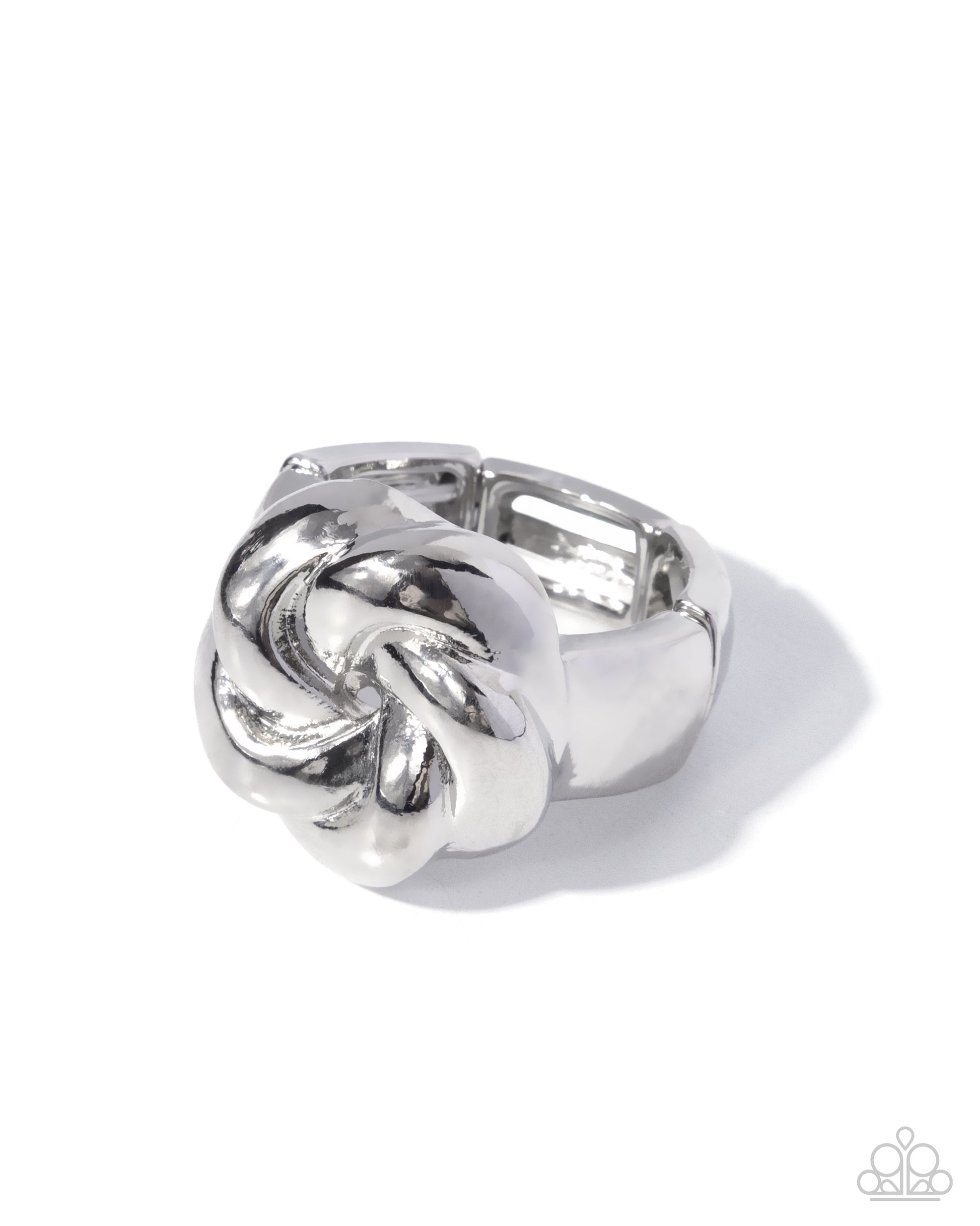 Spiraling Spectrum - silver - Paparazzi ring