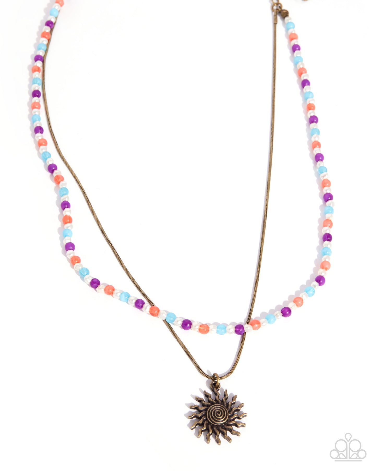 Spiraling Sunset - brass - Paparazzi necklace