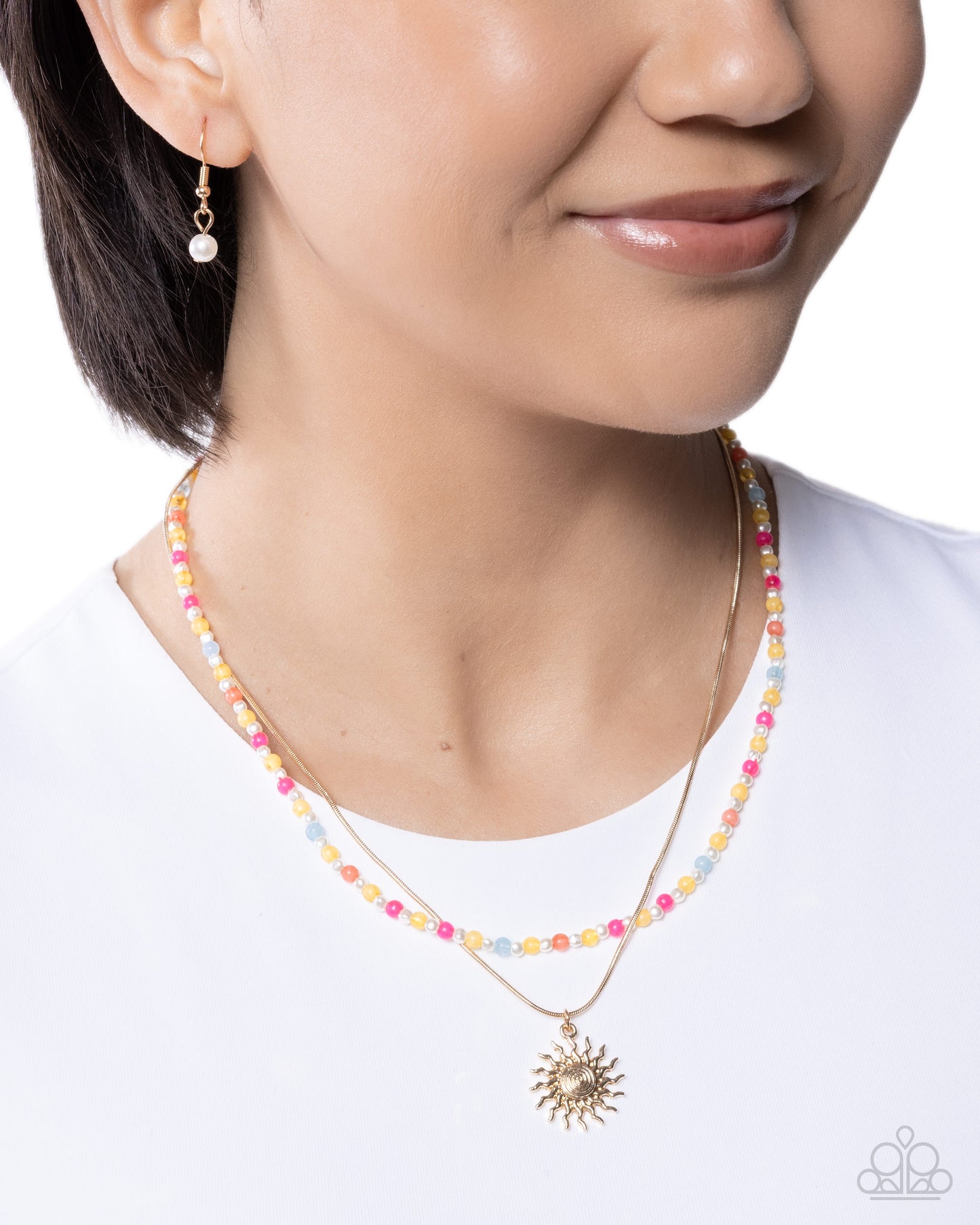 Spiraling Sunset - yellow - Paparazzi necklace