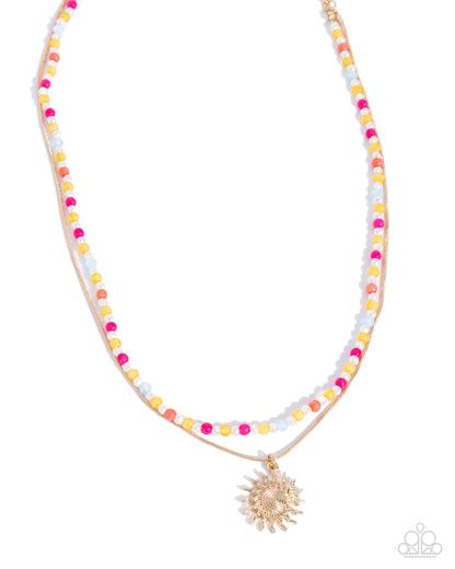 Spiraling Sunset - yellow - Paparazzi necklace