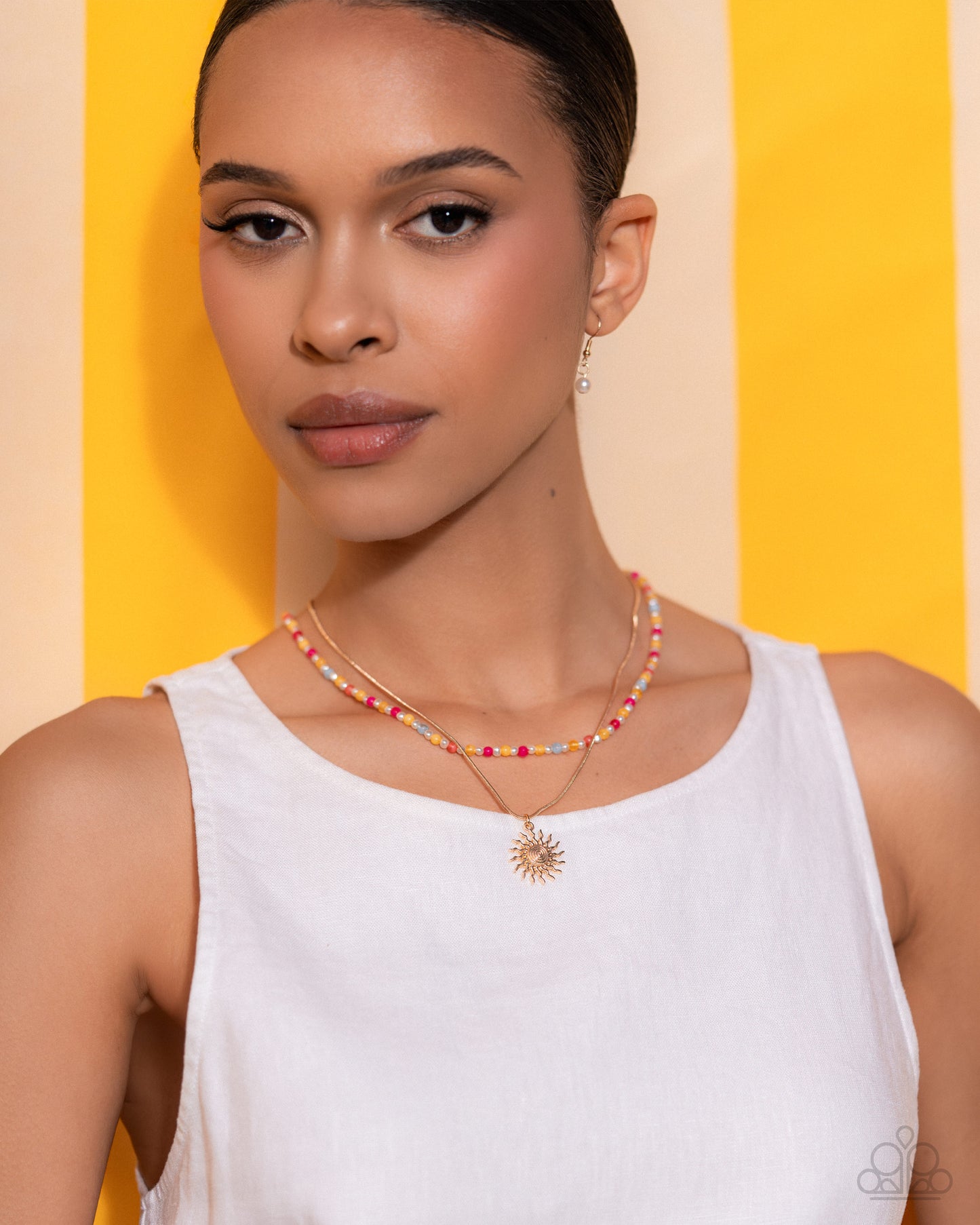 Spiraling Sunset - yellow - Paparazzi necklace