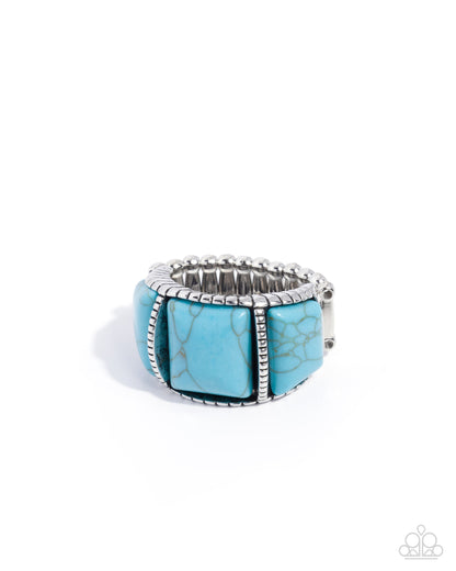 Spirited Scale - blue - Paparazzi ring
