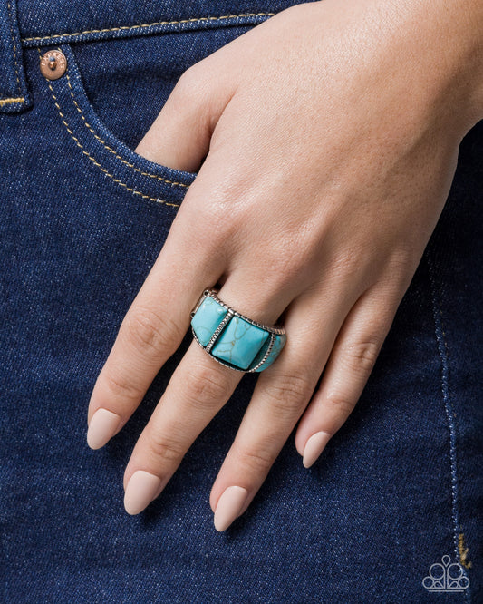Spirited Scale - blue - Paparazzi ring