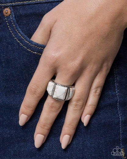 Spirited Scale - white - Paparazzi ring