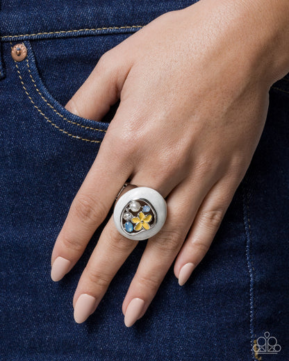 Spirited Scatter - yellow - Paparazzi ring
