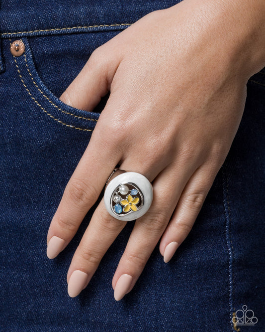 Spirited Scatter - yellow - Paparazzi ring