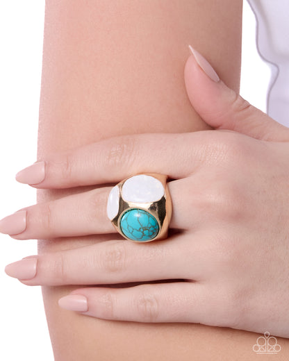 Spirited Song - gold - Paparazzi ring