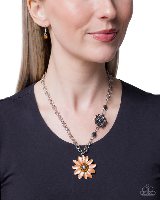 Sporadic Springtime - orange - Paparazzi necklace
