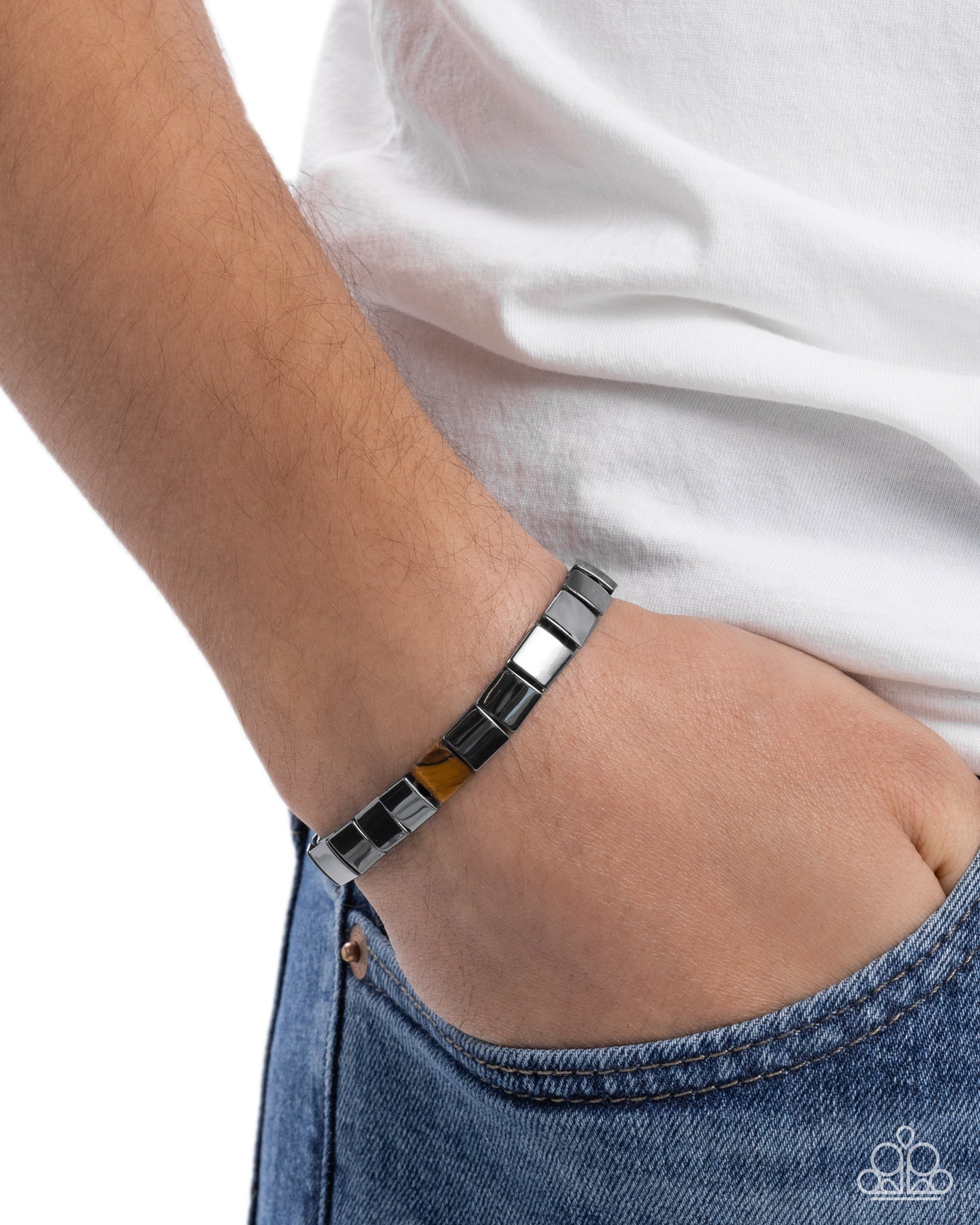 Sporadic Squares - brown - Paparazzi MENS bracelet