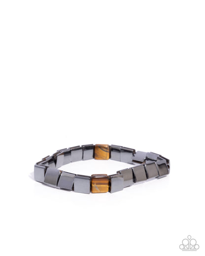 Sporadic Squares - brown - Paparazzi MENS bracelet