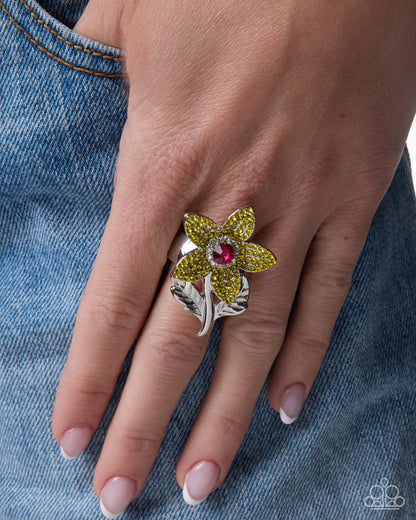 Springtime Sforzando - yellow - Paparazzi ring
