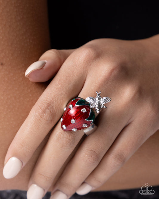 Springtime Show - red - Paparazzi ring