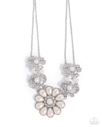 Sprouting Shimmer - white - Paparazzi necklace