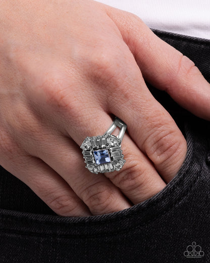 Square Formation - blue - Paparazzi ring