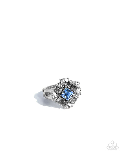 Square Formation - blue - Paparazzi ring